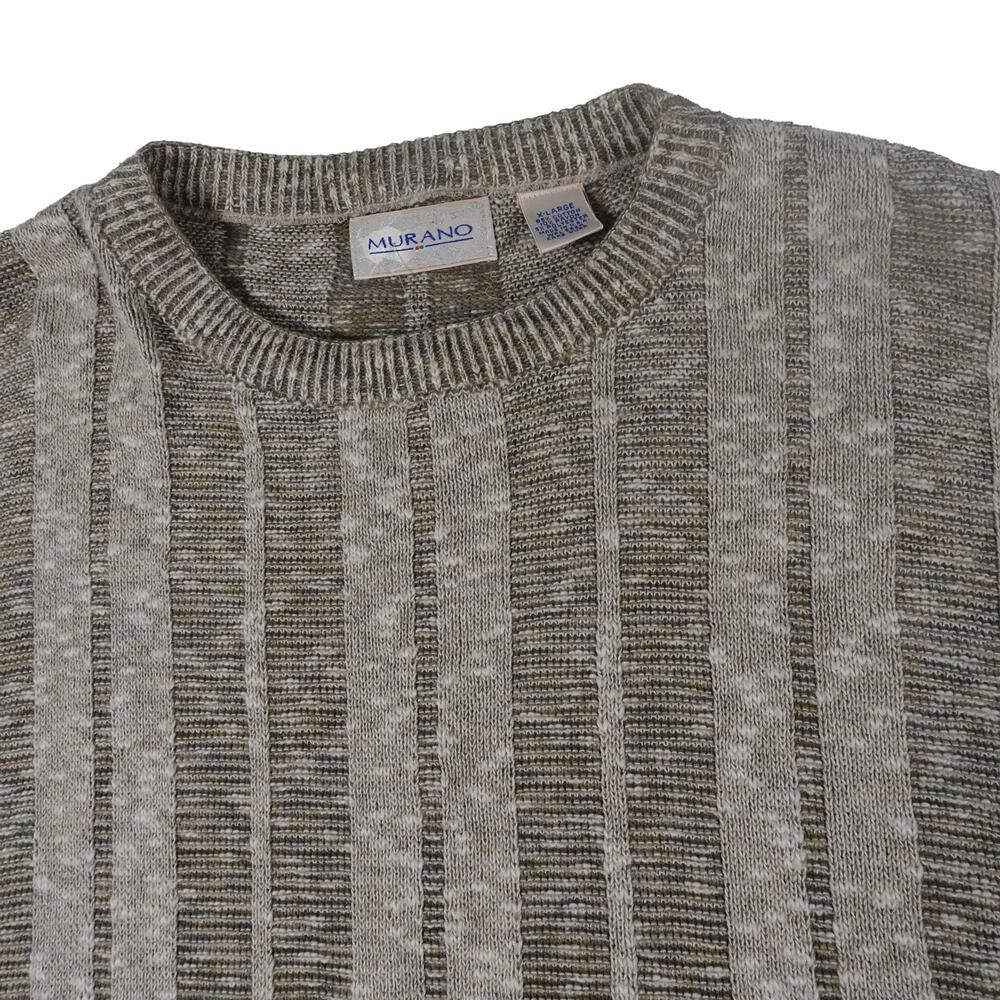 Murano Textured Grandpa Striped Crewneck Sweater Made in USA Men's XL NWT